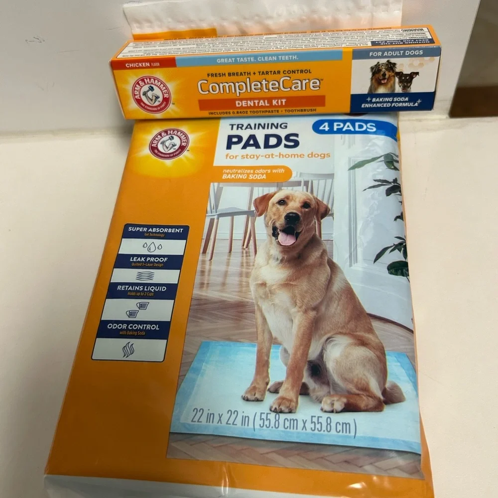 Arm & Hammer Training pads, Toothpaste & toothbrush BUNDLE